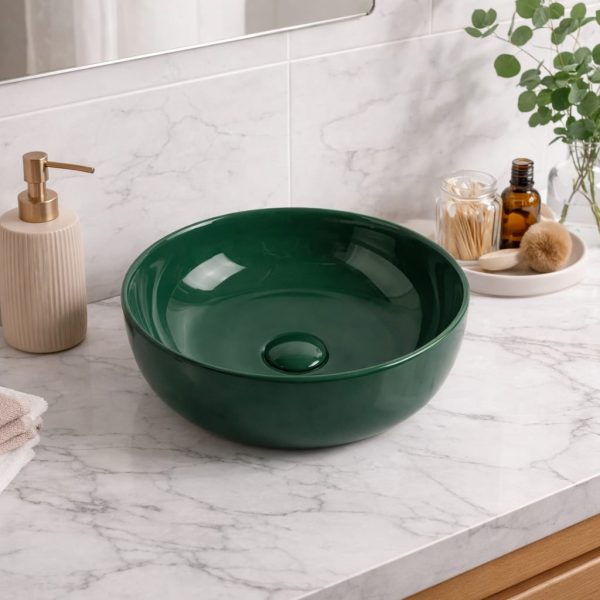 Cırclıght Tezgah Üstü Banyo Lavabosu Moss Green 6005