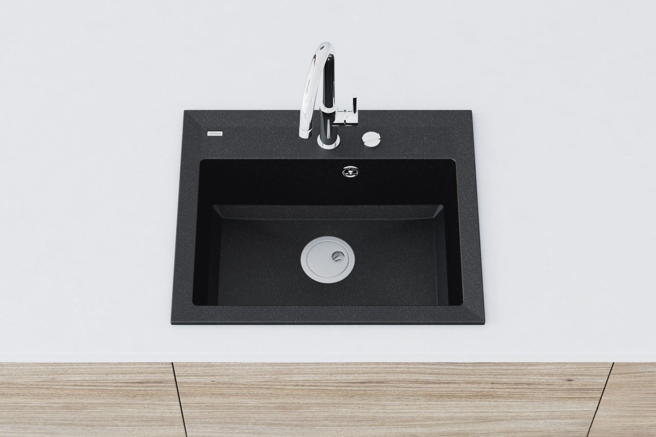 IVO 600 Granit Evye Tezgah Üstü 1 Gözlü Damlalıksız - Görsel 3