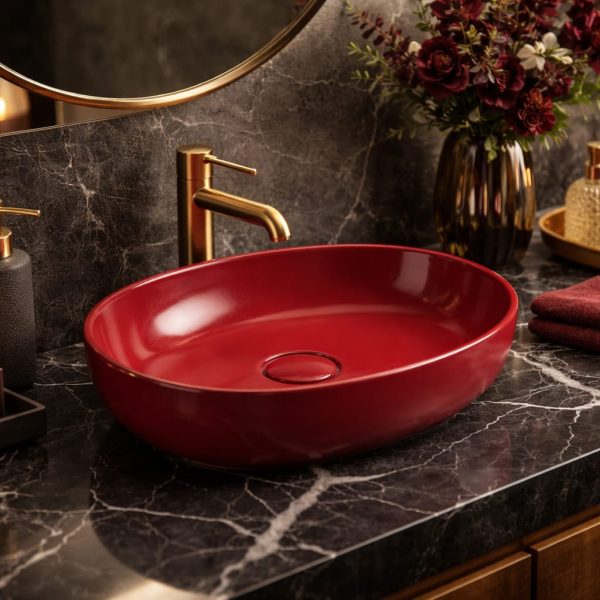 Rectlıght Tezgah Üstü Banyo Lavabosu Wıne Red 3005