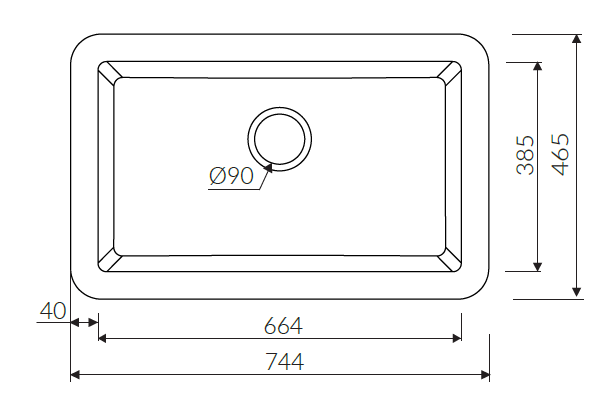 Venus A30 Tezgah Arası Granit Evye 1 Gözlü 762mm Damlalıksız - Görsel 3